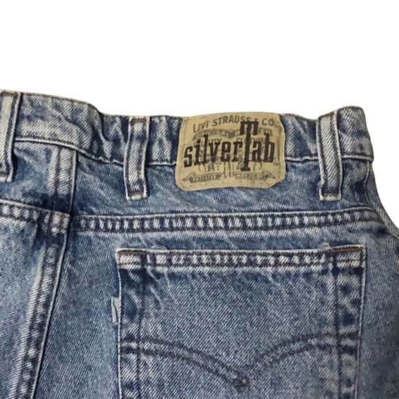 Vintage Mens Silver Tab Loose jean denim shorts Sz 31 - Picture 5 of 8